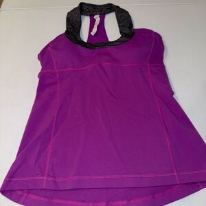 Lululemon Size 8 Align Waist Length Racerback Tank Purple Gray W/built-in Bra